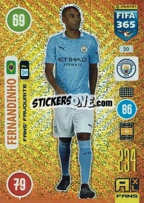 Sticker Fernandinho - FIFA 365: 2020-2021. Adrenalyn XL n. 20 - Panini