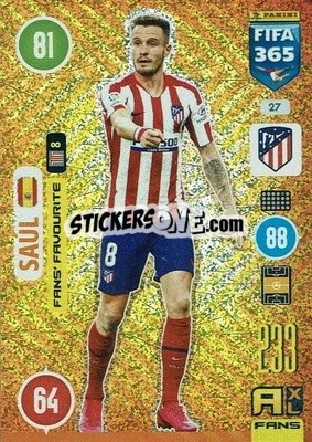 Sticker Saúl - FIFA 365: 2020-2021. Adrenalyn XL n. 27 - Panini