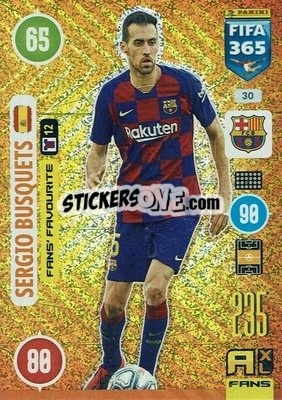Sticker Sergio Busquets - FIFA 365: 2020-2021. Adrenalyn XL n. 30 - Panini