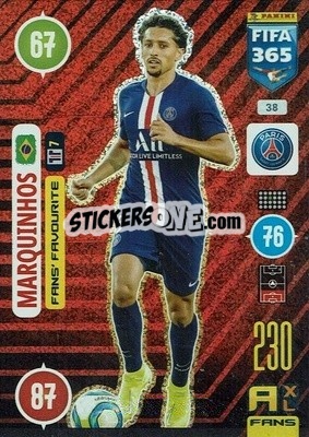Sticker Marquinhos - FIFA 365: 2020-2021. Adrenalyn XL n. 38 - Panini