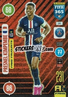 Sticker Presnel Kimpembe - FIFA 365: 2020-2021. Adrenalyn XL n. 39 - Panini