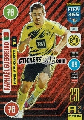 Sticker Raphaël Guerreiro - FIFA 365: 2020-2021. Adrenalyn XL n. 45 - Panini