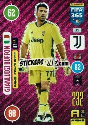 Sticker Gianluigi Buffon - FIFA 365: 2020-2021. Adrenalyn XL n. 53 - Panini