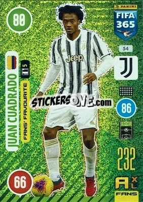 Sticker Juan Cuadrado - FIFA 365: 2020-2021. Adrenalyn XL n. 54 - Panini