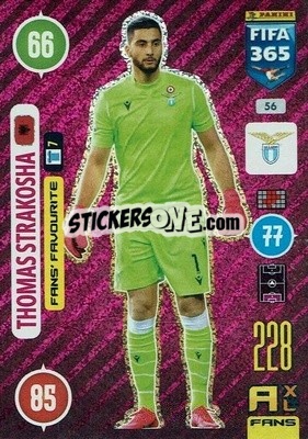 Sticker Thomas Strakosha - FIFA 365: 2020-2021. Adrenalyn XL n. 56 - Panini