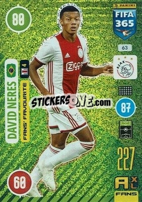 Sticker David Neres - FIFA 365: 2020-2021. Adrenalyn XL n. 63 - Panini