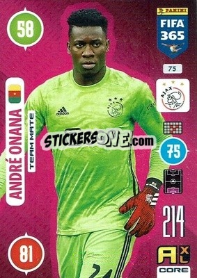 Sticker André Onana - FIFA 365: 2020-2021. Adrenalyn XL n. 75 - Panini