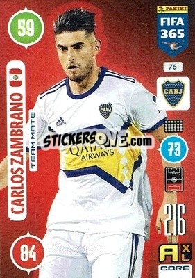 Sticker Carlos Zambrano - FIFA 365: 2020-2021. Adrenalyn XL n. 76 - Panini