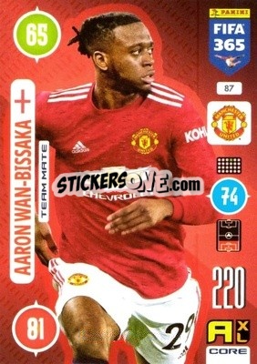 Sticker Aaron Wan-Bissaka - FIFA 365: 2020-2021. Adrenalyn XL n. 87 - Panini