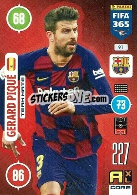 Sticker Gerard Piqué - FIFA 365: 2020-2021. Adrenalyn XL n. 91 - Panini
