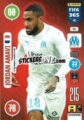 Sticker Jordan Amavi - FIFA 365: 2020-2021. Adrenalyn XL n. 96 - Panini