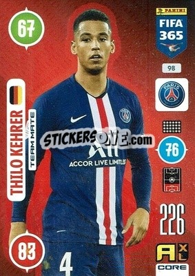 Sticker Thilo Kehrer - FIFA 365: 2020-2021. Adrenalyn XL n. 98 - Panini