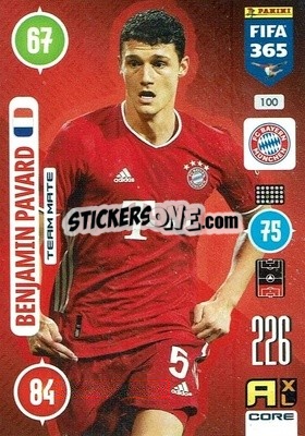 Sticker Benjamin Pavard - FIFA 365: 2020-2021. Adrenalyn XL n. 100 - Panini