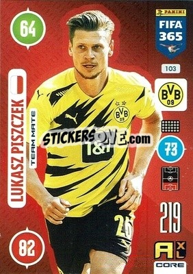 Sticker Lukasz Piszczek - FIFA 365: 2020-2021. Adrenalyn XL n. 103 - Panini