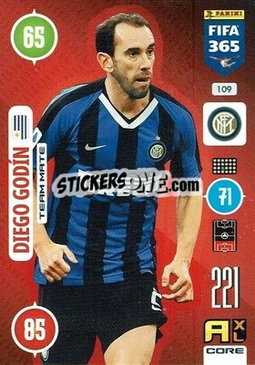 Sticker Diego Godin - FIFA 365: 2020-2021. Adrenalyn XL n. 109 - Panini