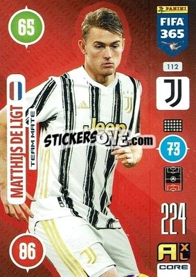 Sticker Matthijs de Ligt - FIFA 365: 2020-2021. Adrenalyn XL n. 112 - Panini