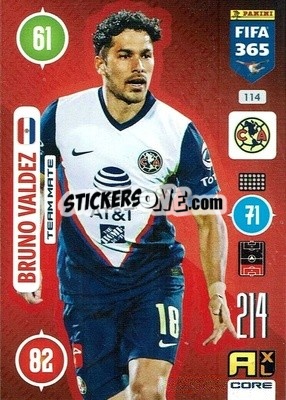 Sticker Bruno Valdez - FIFA 365: 2020-2021. Adrenalyn XL n. 114 - Panini