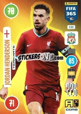 Sticker Jordan Henderson - FIFA 365: 2020-2021. Adrenalyn XL n. 133 - Panini