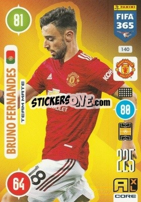 Sticker Bruno Fernandes - FIFA 365: 2020-2021. Adrenalyn XL n. 140 - Panini