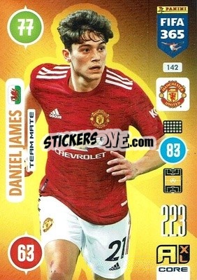 Sticker Daniel James - FIFA 365: 2020-2021. Adrenalyn XL n. 142 - Panini