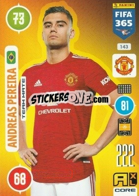Sticker Andreas Pereira - FIFA 365: 2020-2021. Adrenalyn XL n. 143 - Panini