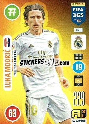 Sticker Luka Modric - FIFA 365: 2020-2021. Adrenalyn XL n. 151 - Panini