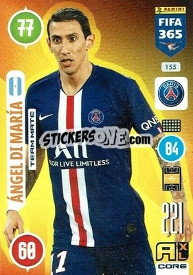 Sticker Ángel Di Maria - FIFA 365: 2020-2021. Adrenalyn XL n. 155 - Panini