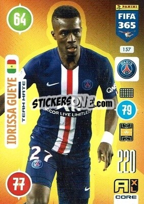 Sticker Idrissa Gueye - FIFA 365: 2020-2021. Adrenalyn XL n. 157 - Panini