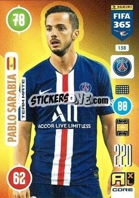 Sticker Pablo Sarabia - FIFA 365: 2020-2021. Adrenalyn XL n. 158 - Panini