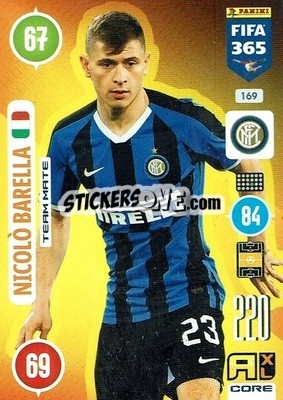Sticker Nicolò Barella - FIFA 365: 2020-2021. Adrenalyn XL n. 169 - Panini