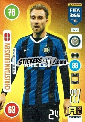 Sticker Christian Eriksen - FIFA 365: 2020-2021. Adrenalyn XL n. 170 - Panini
