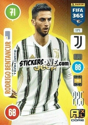 Sticker Rodrigo Bentancur - FIFA 365: 2020-2021. Adrenalyn XL n. 171 - Panini