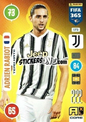 Sticker Adrien Rabiot - FIFA 365: 2020-2021. Adrenalyn XL n. 173 - Panini
