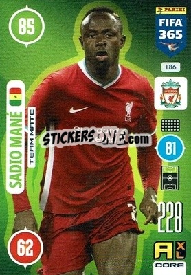 Sticker Sadio Mané - FIFA 365: 2020-2021. Adrenalyn XL n. 186 - Panini