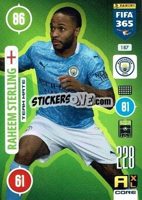 Sticker Raheem Sterling - FIFA 365: 2020-2021. Adrenalyn XL n. 187 - Panini