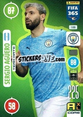 Sticker Sergio Agüero - FIFA 365: 2020-2021. Adrenalyn XL n. 188 - Panini