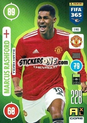 Sticker Marcus Rashford - FIFA 365: 2020-2021. Adrenalyn XL n. 190 - Panini