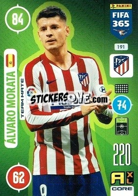 Sticker Álvaro Morata - FIFA 365: 2020-2021. Adrenalyn XL n. 191 - Panini