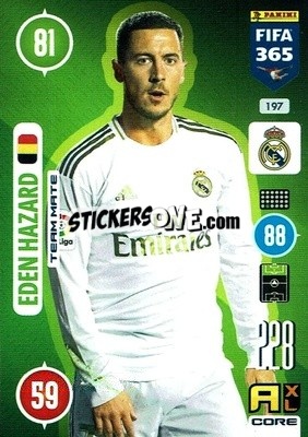 Sticker Eden Hazard - FIFA 365: 2020-2021. Adrenalyn XL n. 197 - Panini