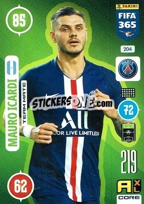 Sticker Mauro Icardi - FIFA 365: 2020-2021. Adrenalyn XL n. 204 - Panini