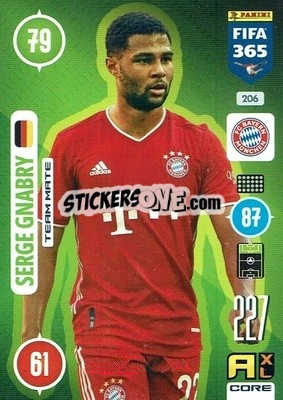 Sticker Serge Gnabry - FIFA 365: 2020-2021. Adrenalyn XL n. 206 - Panini