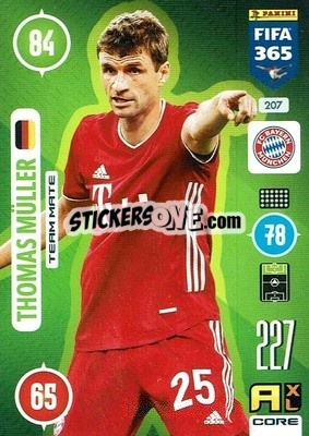 Sticker Thomas Müller - FIFA 365: 2020-2021. Adrenalyn XL n. 207 - Panini