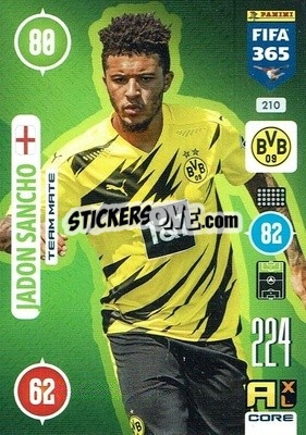 Sticker Jadon Sancho - FIFA 365: 2020-2021. Adrenalyn XL n. 210 - Panini