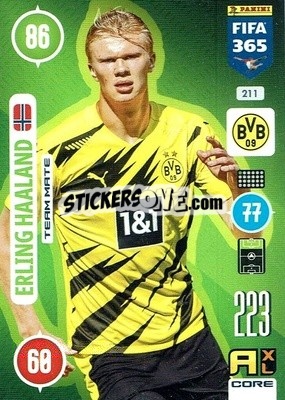 Sticker Erling Haaland - FIFA 365: 2020-2021. Adrenalyn XL n. 211 - Panini