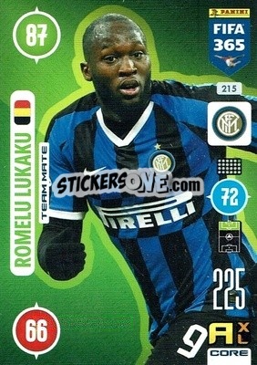 Sticker Romelu Lukaku - FIFA 365: 2020-2021. Adrenalyn XL n. 215 - Panini