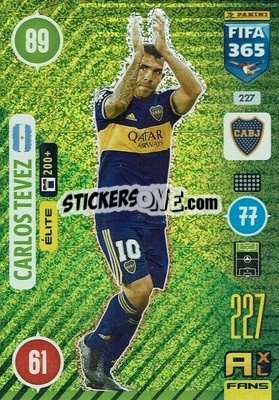 Sticker Carlos Tevez - FIFA 365: 2020-2021. Adrenalyn XL n. 227 - Panini