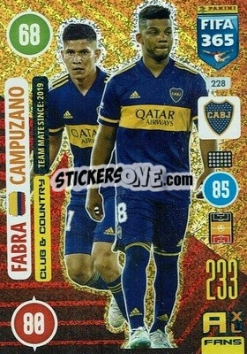 Sticker Frank Fabra / Jorman Campuzano - FIFA 365: 2020-2021. Adrenalyn XL n. 228 - Panini