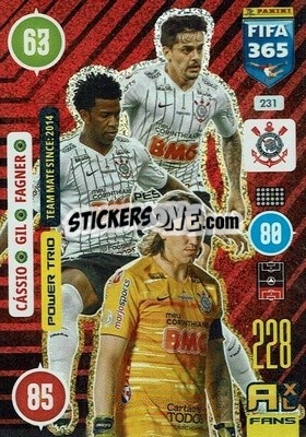 Sticker Cássio / Gil / Fagner - FIFA 365: 2020-2021. Adrenalyn XL n. 231 - Panini
