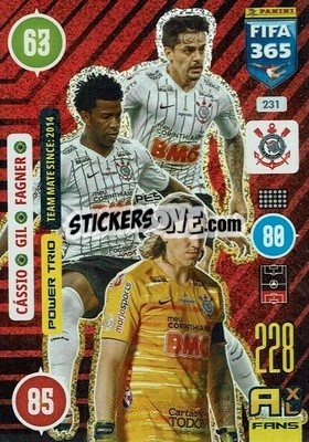 Sticker Cássio / Gil / Fagner - FIFA 365: 2020-2021. Adrenalyn XL - Panini