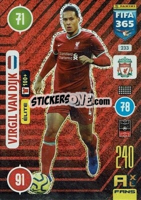 Sticker Virgil van Dijk - FIFA 365: 2020-2021. Adrenalyn XL - Panini